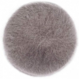 Berets Women's Solid Knit Furry French Beret - Fall Winter Fleece Lined Paris Artist Cap Beanie Hat - A-tan - CY18QI5YZQM $9.04