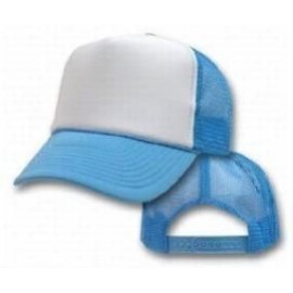 Baseball Caps Blank Mesh Trucker Hat Cap Snapback - Light Blue & White - CR113C07Q81 $9.54