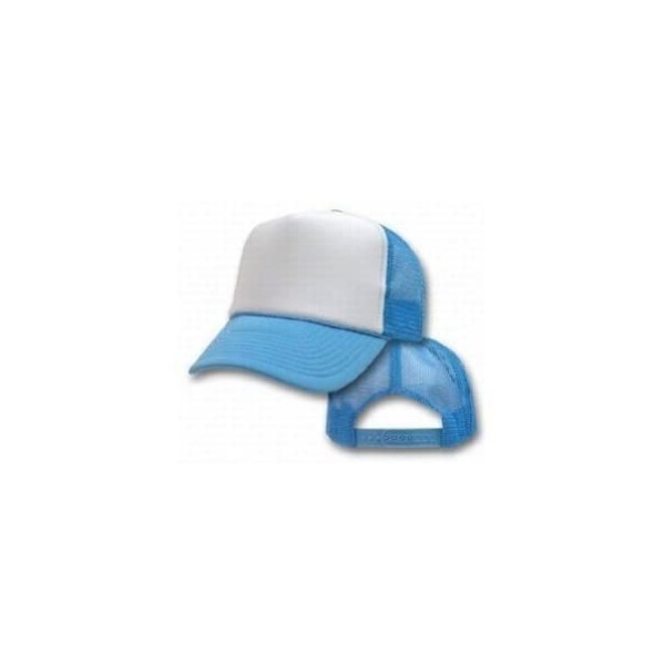 Baseball Caps Blank Mesh Trucker Hat Cap Snapback - Light Blue & White - CR113C07Q81 $9.54