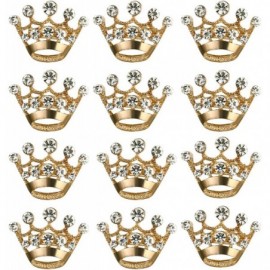 Headbands 12pcs Tiara Crown Brooch Pin Wedding Party Pageant Brooch - Golden - C212KA3RS61 $8.17