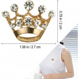 Headbands 12pcs Tiara Crown Brooch Pin Wedding Party Pageant Brooch - Golden - C212KA3RS61 $8.17