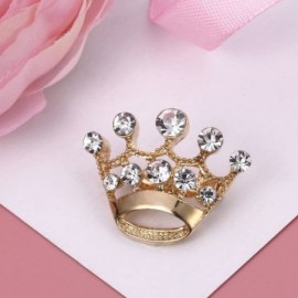 Headbands 12pcs Tiara Crown Brooch Pin Wedding Party Pageant Brooch - Golden - C212KA3RS61 $8.17