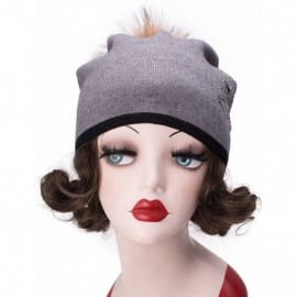 Skullies & Beanies Womens Cashmere Wool Beanie Skull Ski Cap Winter Hat Butterfly T301 - Gray - CG188AYC5AM $18.45