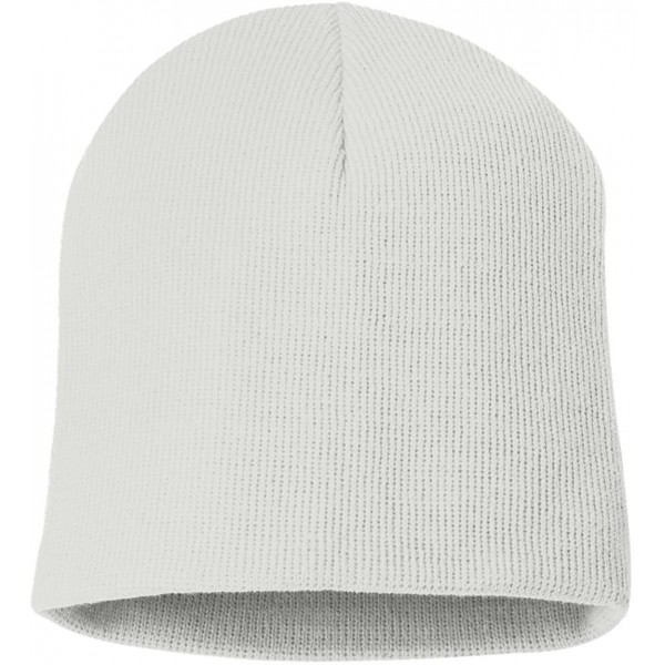 Skullies & Beanies Unisex USA Made 8.5 Inch Knit Beanie - White - CK11GL2W2SL $10.41