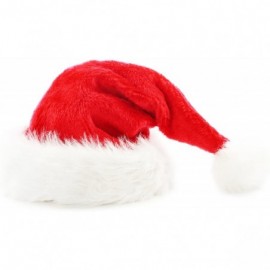 Skullies & Beanies Adult Unisex Christmas Velvet Santa hat with Premium Plush Trim - CA186DIDLL9 $39.78