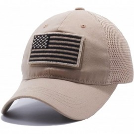 Baseball Caps US Patch Adjustable Plain Trucker Baseball Cap Hats (Multi-Colors) - Khaki - CJ18DND44I2 $11.83