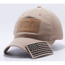 Baseball Caps US Patch Adjustable Plain Trucker Baseball Cap Hats (Multi-Colors) - Khaki - CJ18DND44I2 $11.83