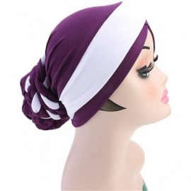 Skullies & Beanies Turban Soft Breathable Braided Durag Hair Snood Bun Hat Hair Braid - Tjm-341-1-black - CG18M2677SO $10.75