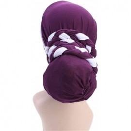 Skullies & Beanies Turban Soft Breathable Braided Durag Hair Snood Bun Hat Hair Braid - Tjm-341-1-black - CG18M2677SO $10.75