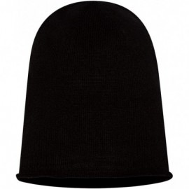 Skullies & Beanies AH91 - Oversized Beanie - Black - C611EIS5VZL $14.03