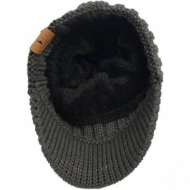 Skullies & Beanies Men Stripe Knit Visor Beanie Hat for Winter - B320-grey - CL186Q3DDOH $11.30