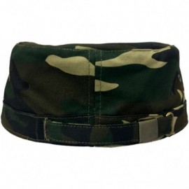 Baseball Caps Military Style Solid Blank GI Flat Top Cadet Cotton Castro Patrol Fitted Cap Hat - Camo - CH185XKD2AN $28.05