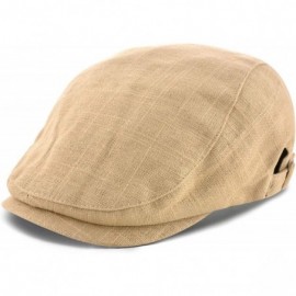 Newsboy Caps Men Beret Hat Cotton Buckle Adjustable Newsboy Hats Cabbie Gatsby Cap - Hat-t2-khaki - CZ18EX6DRCY $24.82
