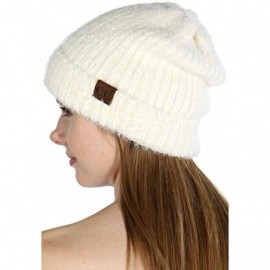 Skullies & Beanies Hand Knit Beanie Cap for Women- Soft Handmade Handknit Thick Cable Hat - Ivory 25 - C818QRW62LY $13.02