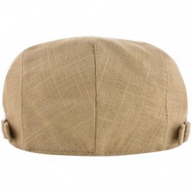 Newsboy Caps Men Beret Hat Cotton Buckle Adjustable Newsboy Hats Cabbie Gatsby Cap - Hat-t2-khaki - CZ18EX6DRCY $11.91