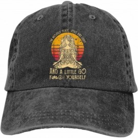 Baseball Caps I'm Mostly Peace Love and Light and A Little Go Yoga Classic Vintage Denim Caps - Black - C918QHAC4YN $15.09