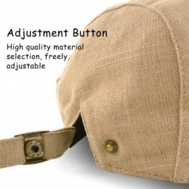 Newsboy Caps Men Beret Hat Cotton Buckle Adjustable Newsboy Hats Cabbie Gatsby Cap - Hat-t2-khaki - CZ18EX6DRCY $11.91