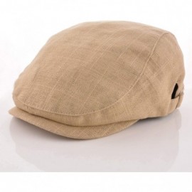 Newsboy Caps Men Beret Hat Cotton Buckle Adjustable Newsboy Hats Cabbie Gatsby Cap - Hat-t2-khaki - CZ18EX6DRCY $11.91