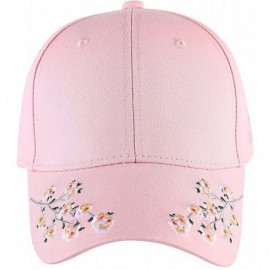 Baseball Caps Embroidered Cotton Baseball Cap Adjustable Snapback Dad Hat - Plum Blossom Pink - CI18STQZZ8Y $9.01