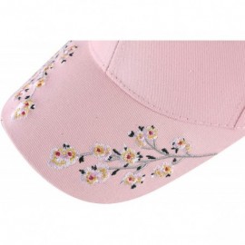 Baseball Caps Embroidered Cotton Baseball Cap Adjustable Snapback Dad Hat - Plum Blossom Pink - CI18STQZZ8Y $9.01