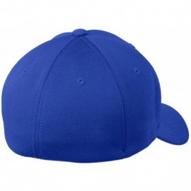 Baseball Caps Men's Flexfit Cool & Dry Poly Block Mesh Cap - White - CN11QDSO3LR $16.98