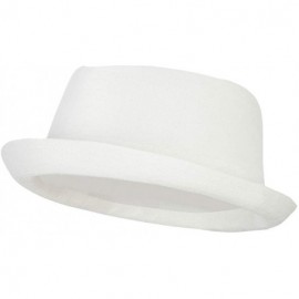 Fedoras Pork Pie Polyester Fedora Hat with Band - White - C618QW2827H $17.38