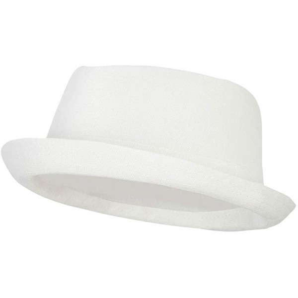 Fedoras Pork Pie Polyester Fedora Hat with Band - White - C618QW2827H $17.38