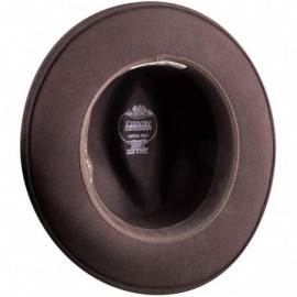 Fedoras 100% Wool Frederick Wide Brim Fedora Hat - Brown - CR12NDYLUYN $42.08