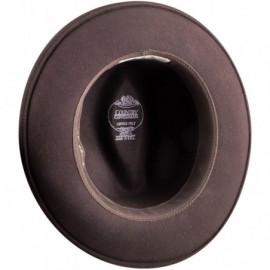 Fedoras 100% Wool Frederick Wide Brim Fedora Hat - Brown - CR12NDYLUYN $42.08