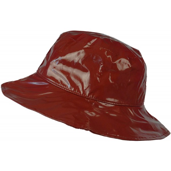 Rain Hats Wide-Brimmed Vinyl Rain Hat - 07-terracotta - CQ18A7KTR6E $14.51