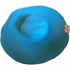 Sun Hats Women Sun Hat Brim Beach Straw Floppy Derby Cap - Sh02-blue - CV12E4JXGYL $10.76