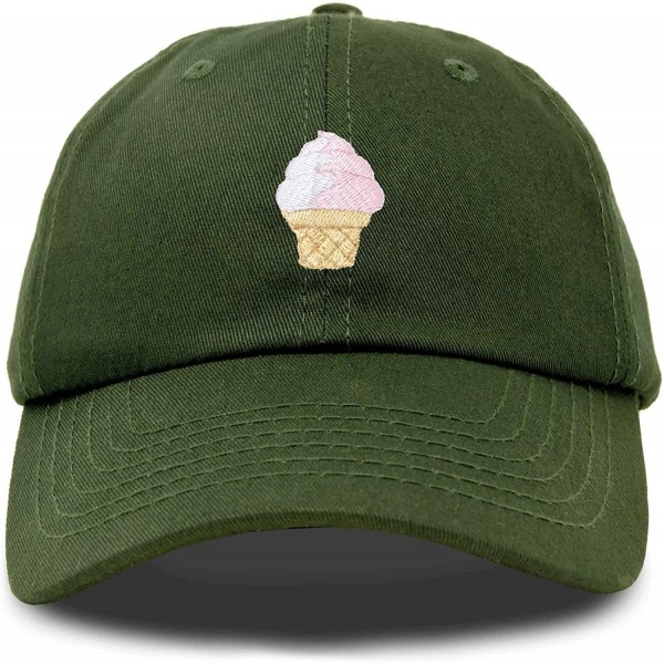 Baseball Caps Soft Serve Ice Cream Hat Cotton Baseball Cap - Olive - CV18LKZYS9E $11.94