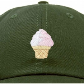 Baseball Caps Soft Serve Ice Cream Hat Cotton Baseball Cap - Olive - CV18LKZYS9E $11.94