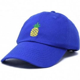 Baseball Caps Pineapple Hat Unstructured Cotton Baseball Cap - Royal Blue - C718ICEM905 $12.65