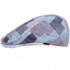 Newsboy Caps Mens Adjustable Plaid Ivy Newsboy Cabbie Gatsby Golf Beret Flat Hat Cap - 228blue - CY18DR2Q9A4 $16.65