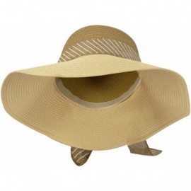 Fedoras Classic Panama Hats Banded Fedora Hats - Floppy Taupe - C2182I22984 $7.49