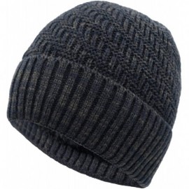 Skullies & Beanies Daily Beanie Hat for Men Warm Winter Hats Thick Knit Cuff Beanie Cap - Navy Blue - CV18IDXEM62 $20.37