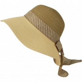 Fedoras Classic Panama Hats Banded Fedora Hats - Floppy Taupe - C2182I22984 $7.49