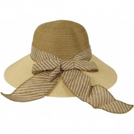 Fedoras Classic Panama Hats Banded Fedora Hats - Floppy Taupe - C2182I22984 $7.49