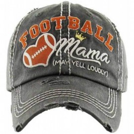 Baseball Caps Football Mama Women's Vintage Cotton Baseball Hat (Dark Grey) - C418WIGE2RR $15.40