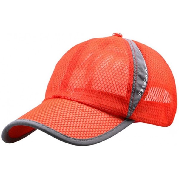 Baseball Caps Men Women Sun Hat Quick-Dry Ventilation Baseball Cap - Orange - C212LYWVDNH $6.71