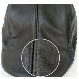Newsboy Caps Mens Women Vintage Leather Beret Cap Peaked Hat Newsboy Hat - Black - C512KZVB4EB $10.66