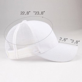 Baseball Caps Womens Messy High Bun Mesh Baseball Cap Ponytail Hat Adjustable Cotton Trucker Baseball Cap Dad Hat - Mesh- Whi...