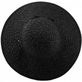 Sun Hats Women's Interweaved Crushable Floral Accent Adjustable Sun Hat - Black - C311AQYI1F7 $10.21