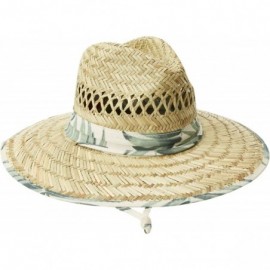 Sun Hats Men's Olive Band Raffia Sun Hat - Natural/Print - CH11F7TK10P $20.33