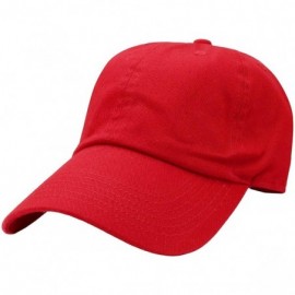 Baseball Caps Classic Baseball Cap Dad Hat 100% Cotton Soft Adjustable Size - Red - C311AT3P289 $7.43