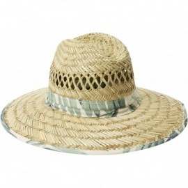 Sun Hats Men's Olive Band Raffia Sun Hat - Natural/Print - CH11F7TK10P $20.33