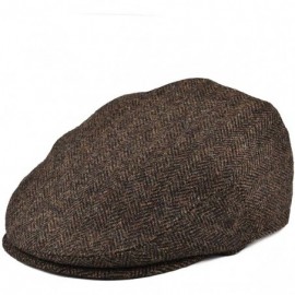 Men's 100% Wool Flat Cap Classic Irish Ivy Newsboy Hat - Coffee ...