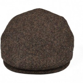Men's 100% Wool Flat Cap Classic Irish Ivy Newsboy Hat - Coffee ...