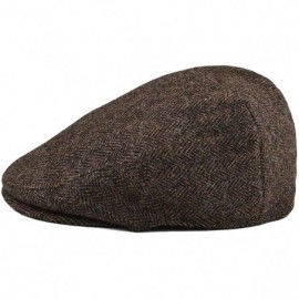 Newsboy Caps Men's 100% Wool Flat Cap Classic Irish Ivy Newsboy Hat - Coffee - CV18H8Z4482 $20.29